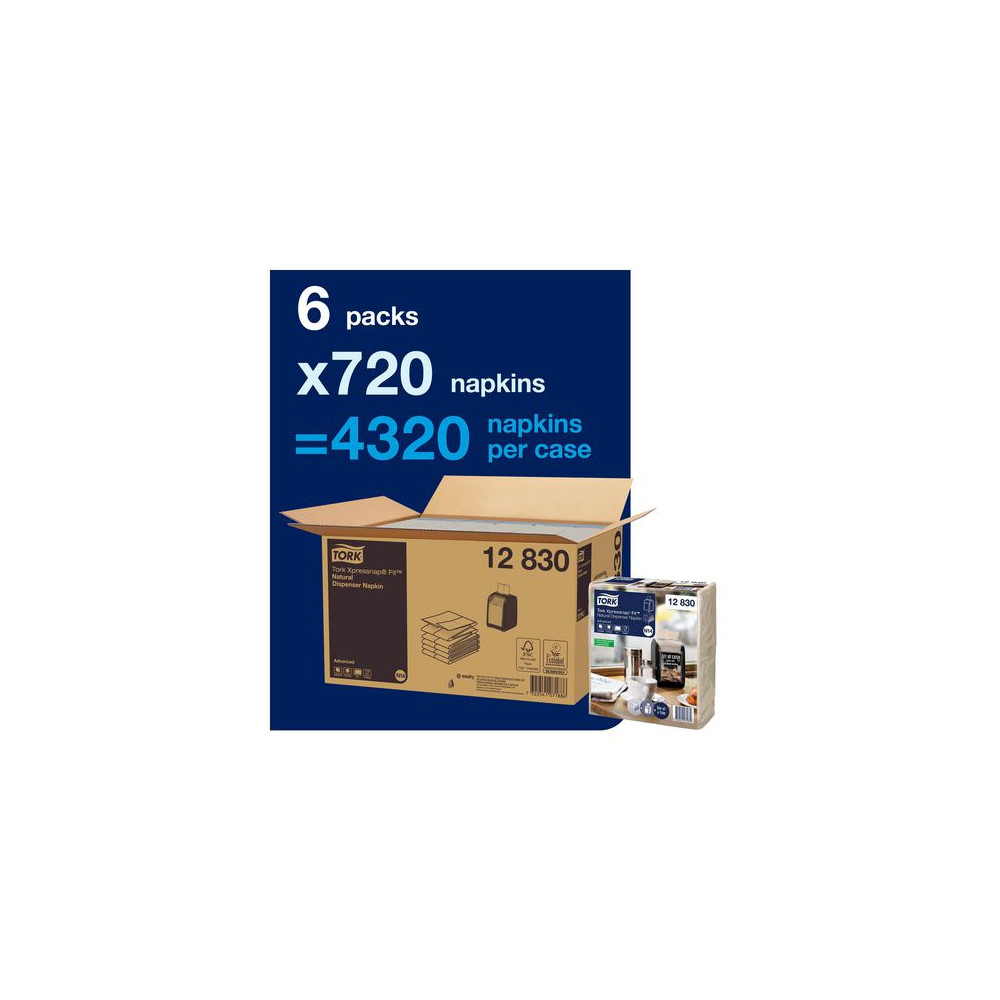 Produktbild för Servett TORK Xpressnap N14 natur 720/fp