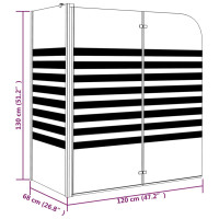 Produktbild för Badkarsvägg 120x68x130 cm härdat glas ränder