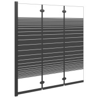 Miniatyr av produktbild för Vikbar duschvägg 3 paneler 130x130 cm ESG svart