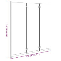 Produktbild för Vikbar duschvägg 3 paneler 130x130 cm ESG svart