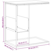 Produktbild för Sidobord vit 55x36x59,5 cm konstruerat trä