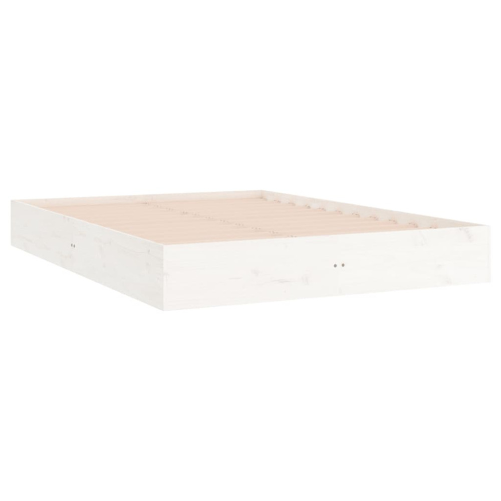 Produktbild för Sängram vit massivt trä 200x200 cm
