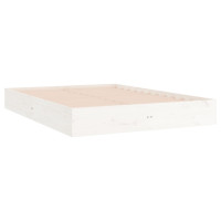 Produktbild för Sängram vit massivt trä 200x200 cm