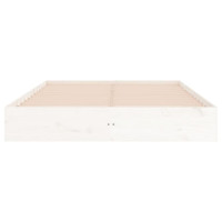 Produktbild för Sängram vit massivt trä 200x200 cm