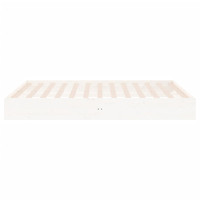 Produktbild för Sängram vit massivt trä 200x200 cm