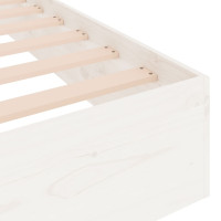 Produktbild för Sängram vit massivt trä 200x200 cm