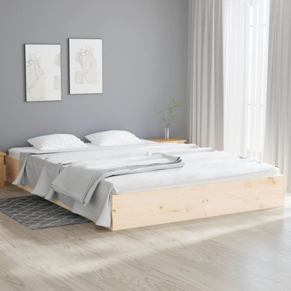 Produktbild för Sängram utan madrass massivt trä 160x200cm