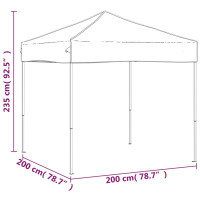 Produktbild för Hopfällbart partytält antracit 2x2 m