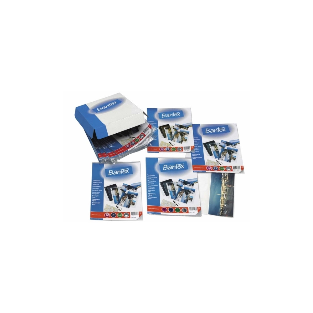 Produktbild för Fotolommer 13x18 cm Bantex 2114 PP A4 til 4 fotos (pose a 10...