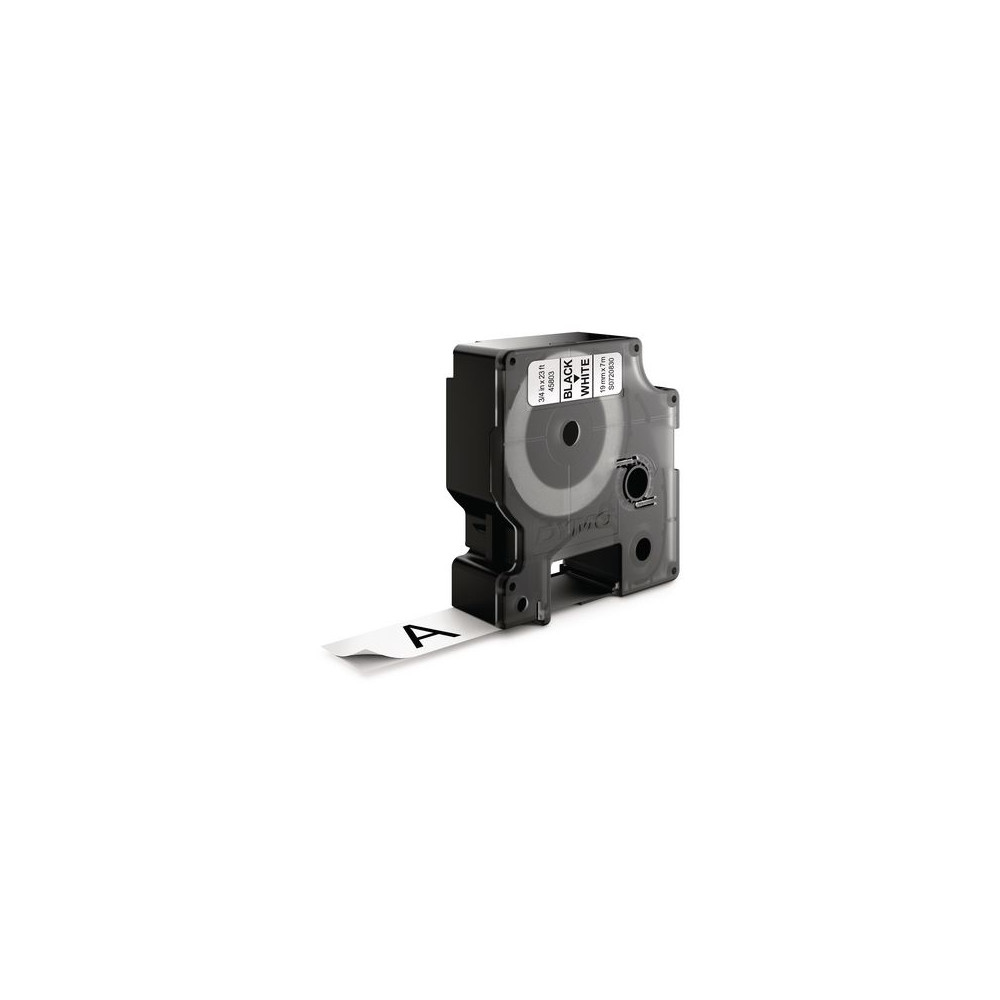 Produktbild för Tape DYMO D1 19mm svart på vit 10/fp