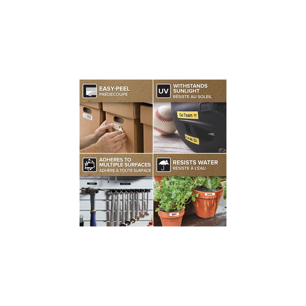 Produktbild för Tape DYMO D1 19mm svart på vit 10/fp