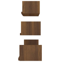 Miniatyr av produktbild för Vägghyllor 3 st brun ek konstruerat trä