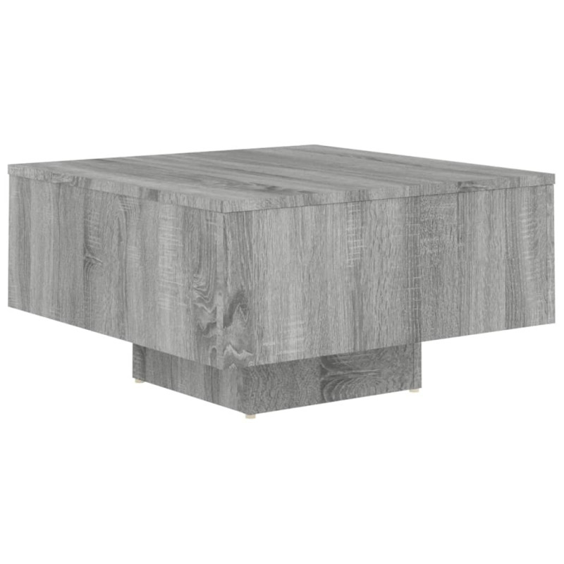 Produktbild för Soffbord grå sonoma-ek 60x60x31,5 cm konstruerat trä