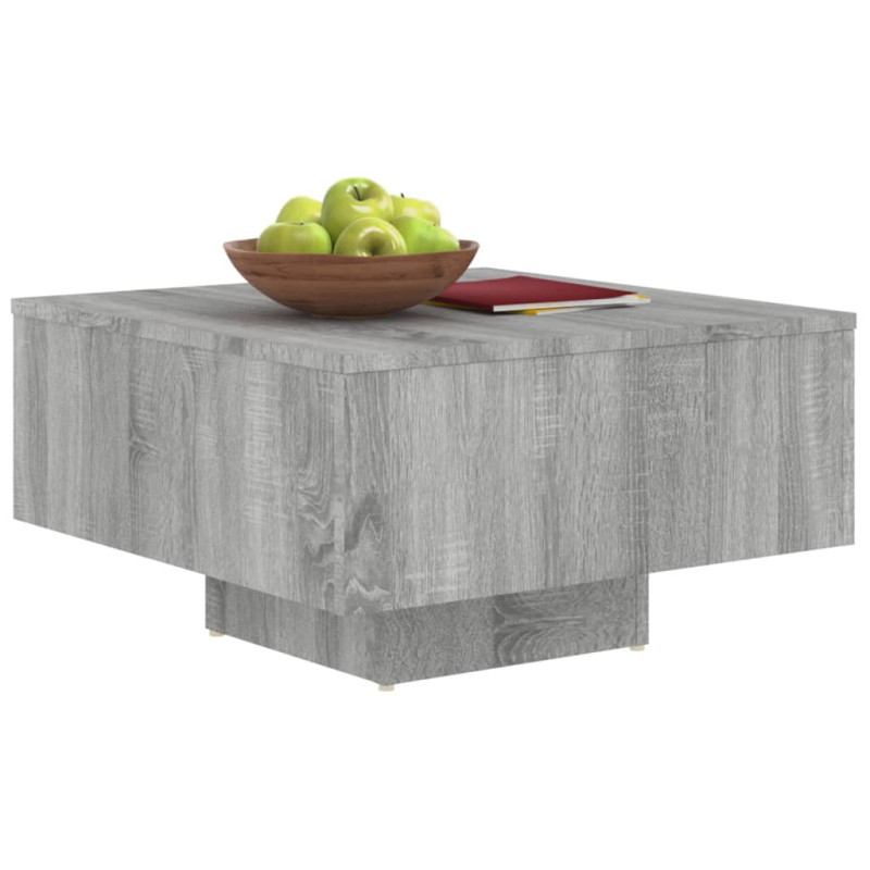Produktbild för Soffbord grå sonoma-ek 60x60x31,5 cm konstruerat trä