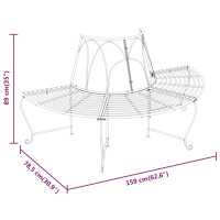 Produktbild för Halvrund trädbänk 2 st Ø159 cm svart stål