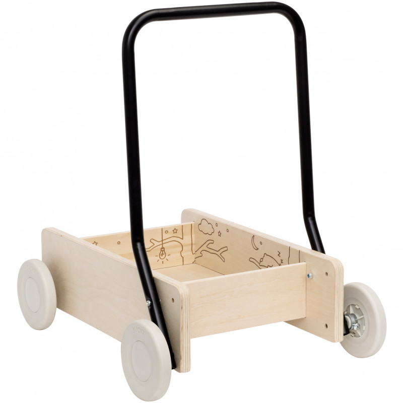 Produktbild för Lära gå vagn trä premium