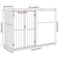 Produktbild för Trädgårdsskjul grön 225x89x161 cm galvaniserat stål