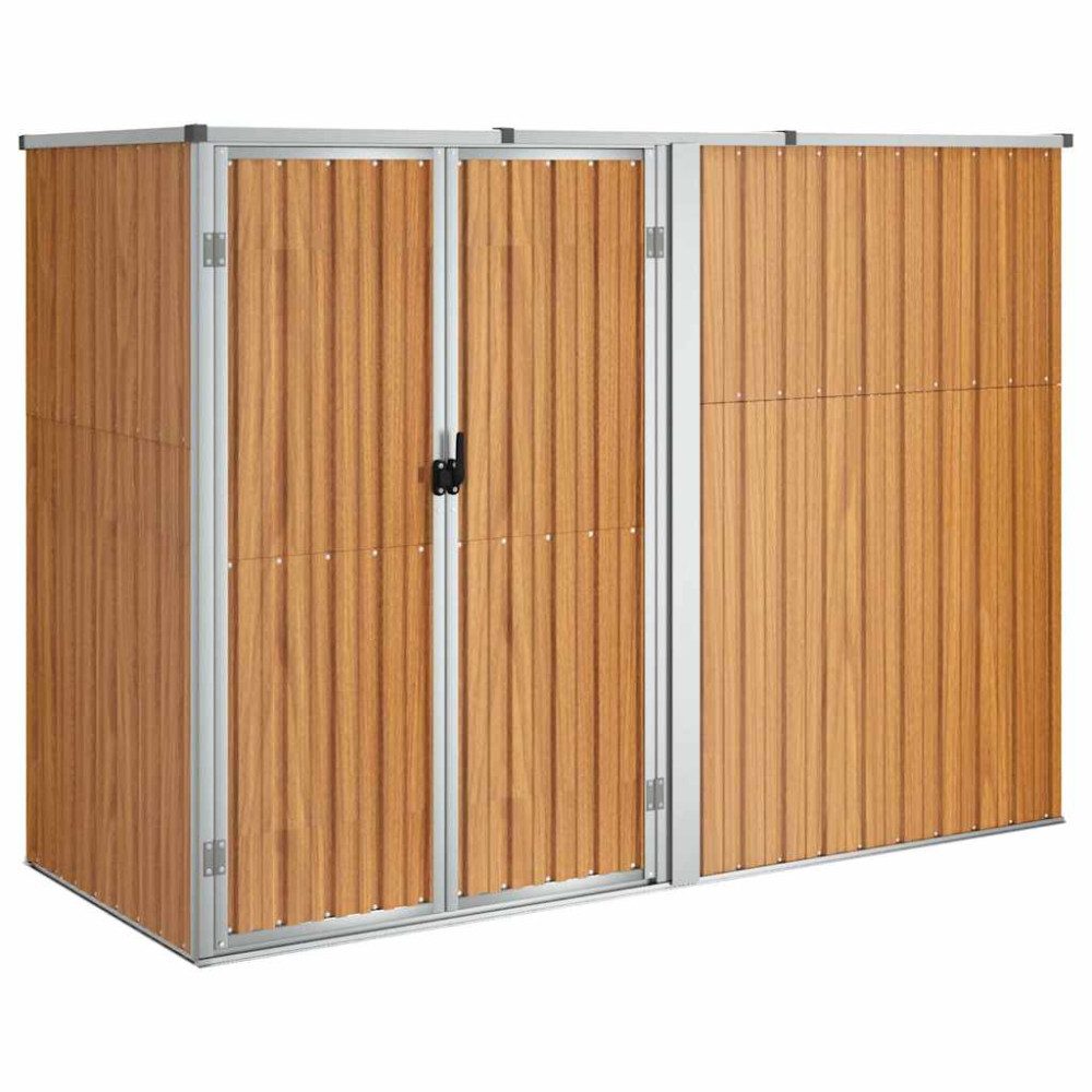Produktbild för Trädgårdsskjul brun 225x89x161 cm galvaniserat stål