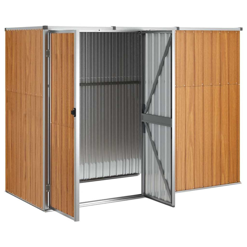 Produktbild för Trädgårdsskjul brun 225x89x161 cm galvaniserat stål