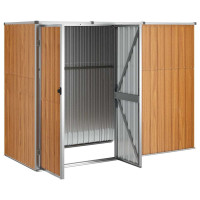 Produktbild för Trädgårdsskjul brun 225x89x161 cm galvaniserat stål