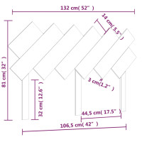 Produktbild för Sänggavel vit 132x3x81 cm massiv furu