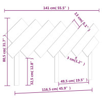 Produktbild för Sänggavel vit 141x3x80,5 cm massiv furu