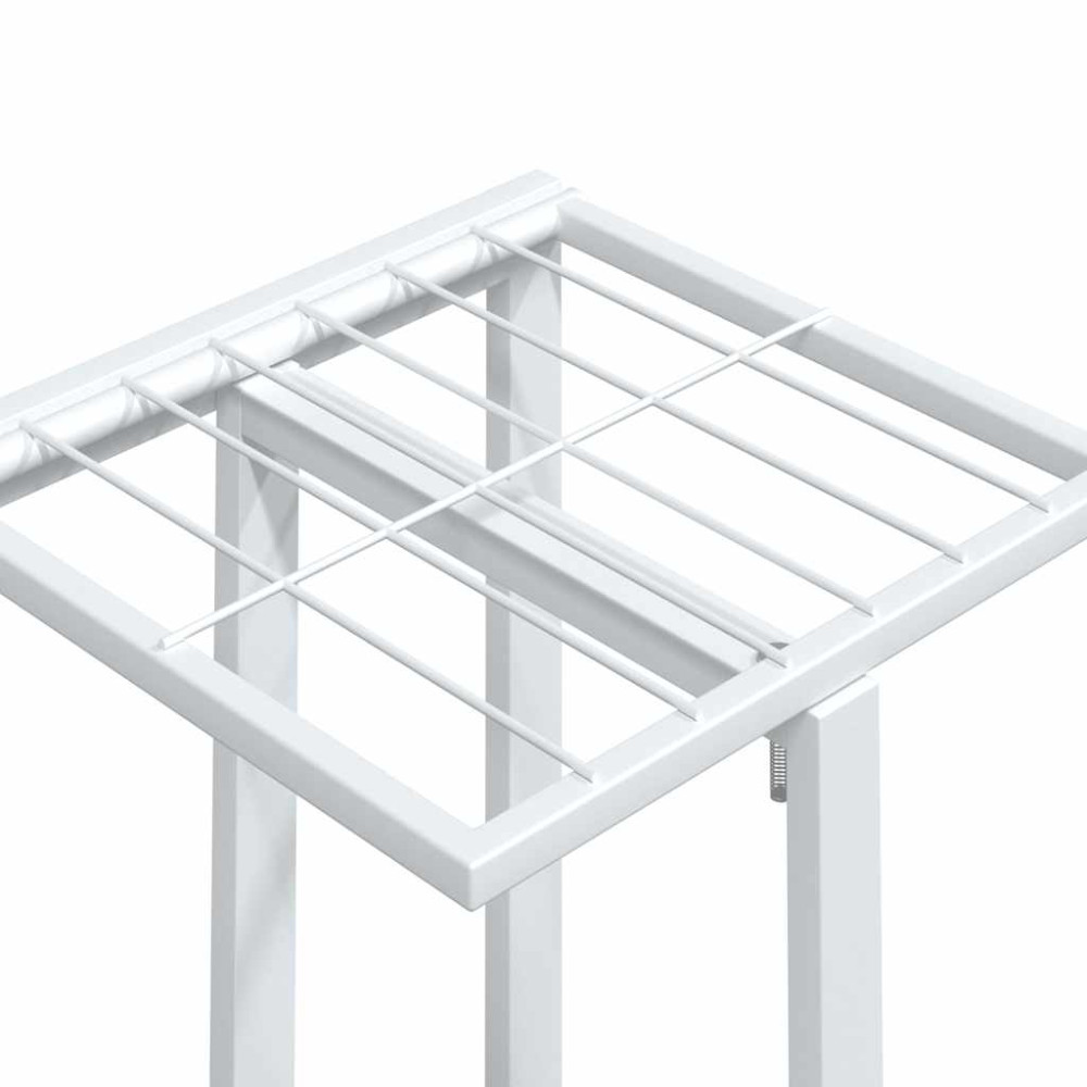 Produktbild för Växtställ på hjul 4 hyllor 44x23x80 cm vit järn