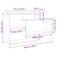 Produktbild för Vägghylla brun ek 104x20x58,5 cm konstruerat trä