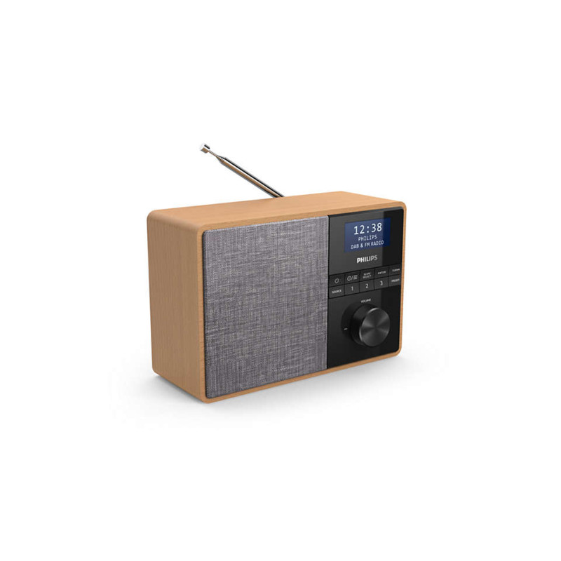 Produktbild för Philips TAR5505/10 radioapparater Bärbar Digital Svart, Grå, Trä