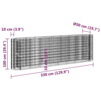 Produktbild för Planteringsgabion galvaniserat järn 330x50x100 cm