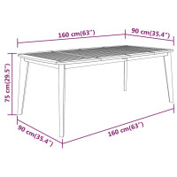 Produktbild för Trädgårdsbord 160x90x75 cm massivt akaciaträ