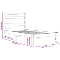 Produktbild för Sängram massiv furu 90x190 cm
