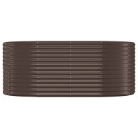 Produktbild för Odlingslåda pulverlackerat stål 175x100x68 cm brun
