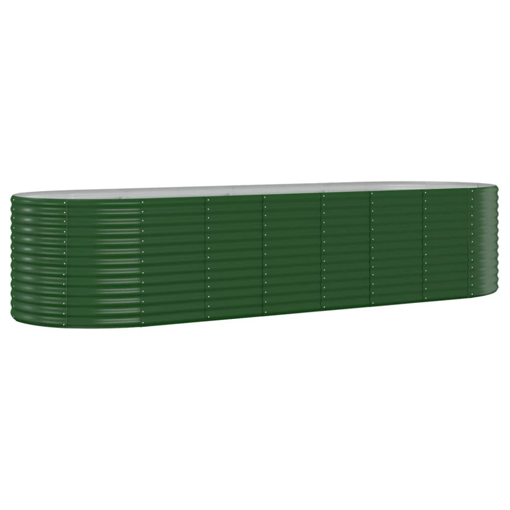 Produktbild för Odlingslåda galvaniserat stål 322x100x68 cm grön