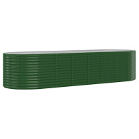 Produktbild för Odlingslåda galvaniserat stål 322x100x68 cm grön