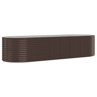 Produktbild för Odlingslåda galvaniserat stål 322x100x68 cm brun
