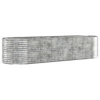 Produktbild för Odlingslåda pulverlackerat stål 322x100x68 cm silver