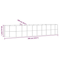 Produktbild för Odlingslåda pulverlackerat stål 396x100x68 cm grön