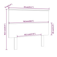 Produktbild för Sänggavel svart 79x6x82,5 cm massiv furu