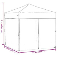 Produktbild för Hopfällbart partytält med sidoväggar gräddvit 2x2 m