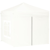 Produktbild för Hopfällbart partytält med sidoväggar vit 2x2 m