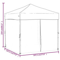 Miniatyr av produktbild för Hopfällbart partytält med sidoväggar svart 2x2 m