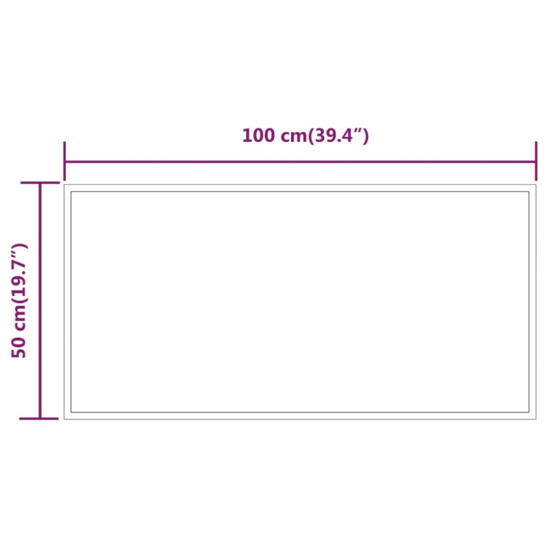 Produktbild för Badrumsspegel LED 100x50 cm
