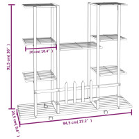 Produktbild för Växtställ på hjul 94,5x24,5x91,5 cm vit järn