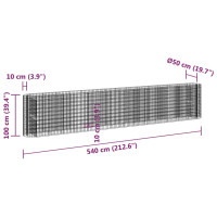 Produktbild för Planteringsgabion galvaniserat järn 540x50x100 cm