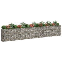 Produktbild för Planteringsgabion galvaniserat järn 610x50x100 cm