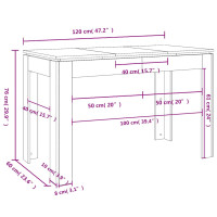 Produktbild för Matbord rökfärgad ek 120x60x76 cm konstruerat trä