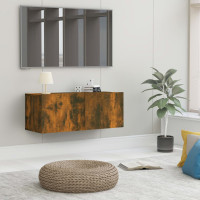 Produktbild för Tv-bänk rökfärgad ek 80x30x30 cm konstruerat trä