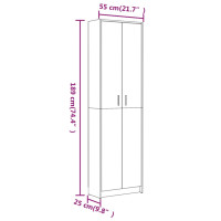 Produktbild för Hallgarderob brun ek 55x25x189 cm konstruerat trä