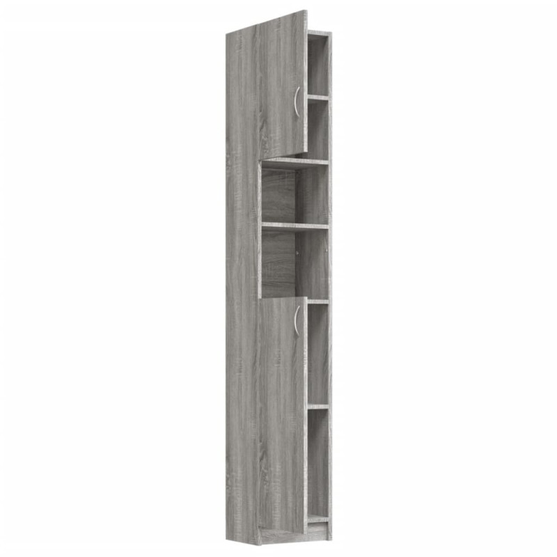 Produktbild för Badrumsskåp grå sonoma 32x25,5x190 cm konstruerat trä